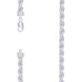 925 Silver Hollow Rope Chain 7.5mm-8"