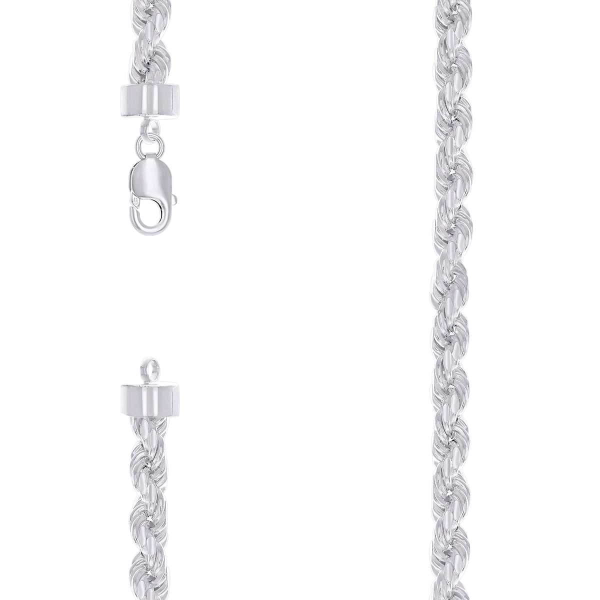 925 Silver Hollow Rope Chain 7.5mm-20"