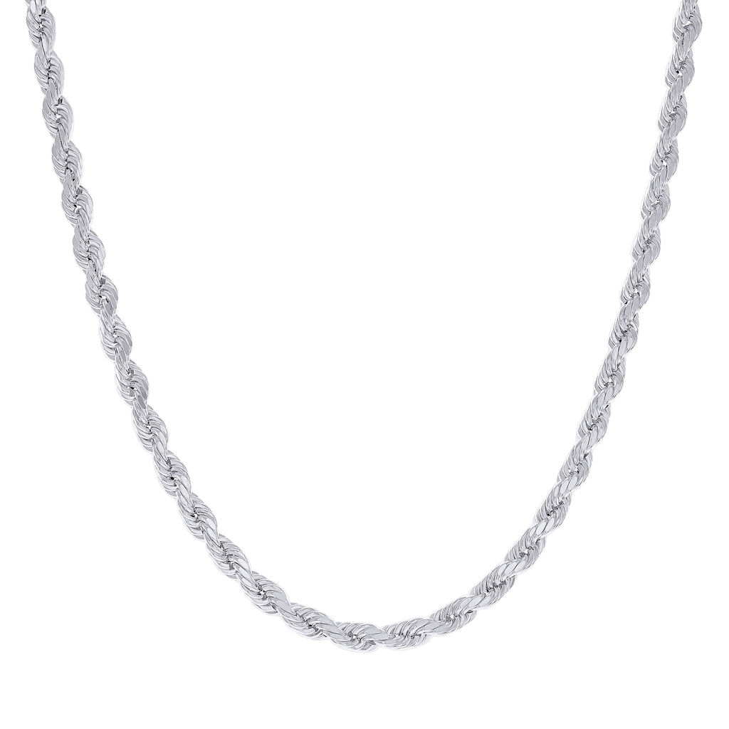925 Silver Hollow Rope Chain 4mm-9"