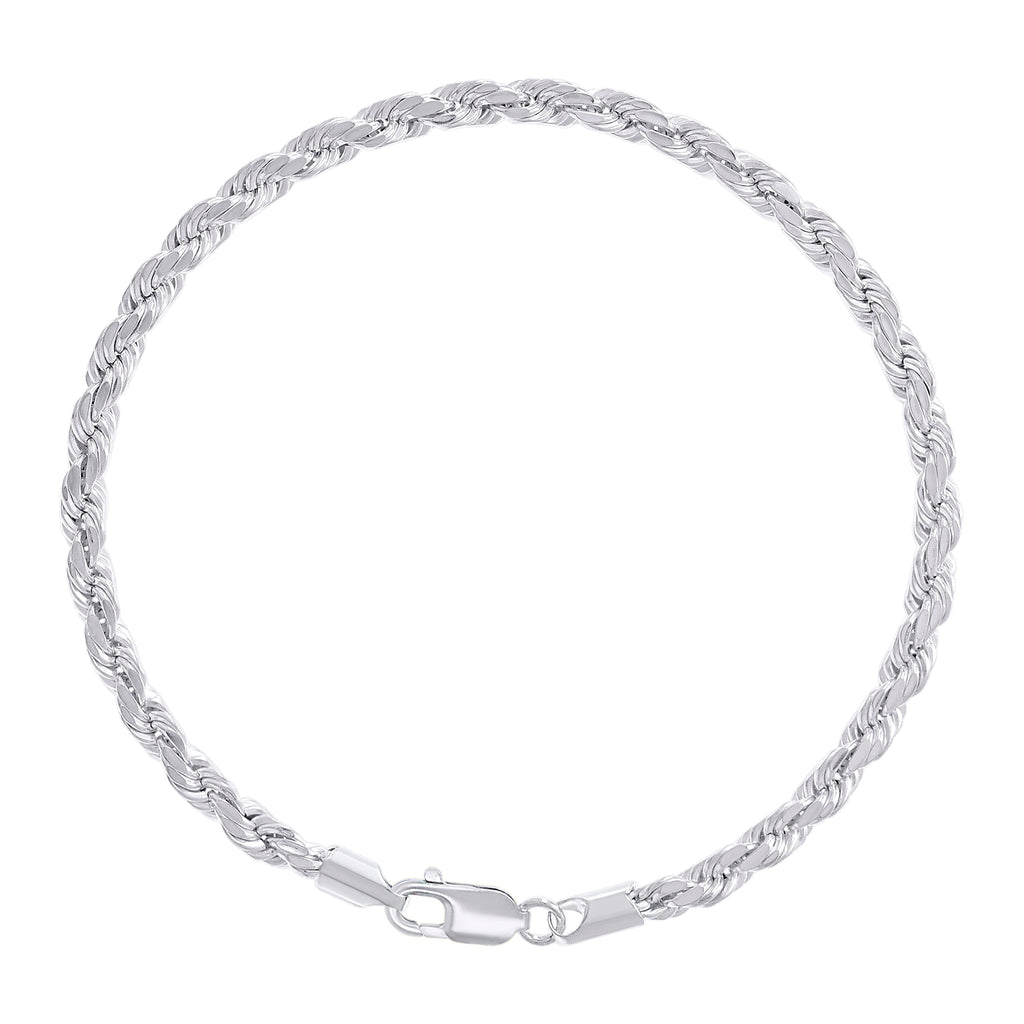 925 Silver Hollow Rope Chain 4mm-16"