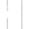 925 Silver Hollow Rope Chain 4mm-9"