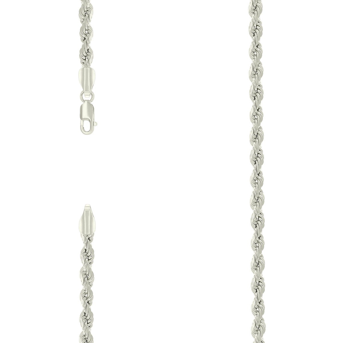 925 Silver Hollow Rope Chain 3mm-22"