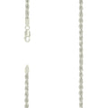 925 Silver Hollow Rope Chain 3.5mm-7"