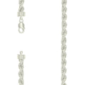 925 Silver Hollow Rope Chain 7.5mm-22"