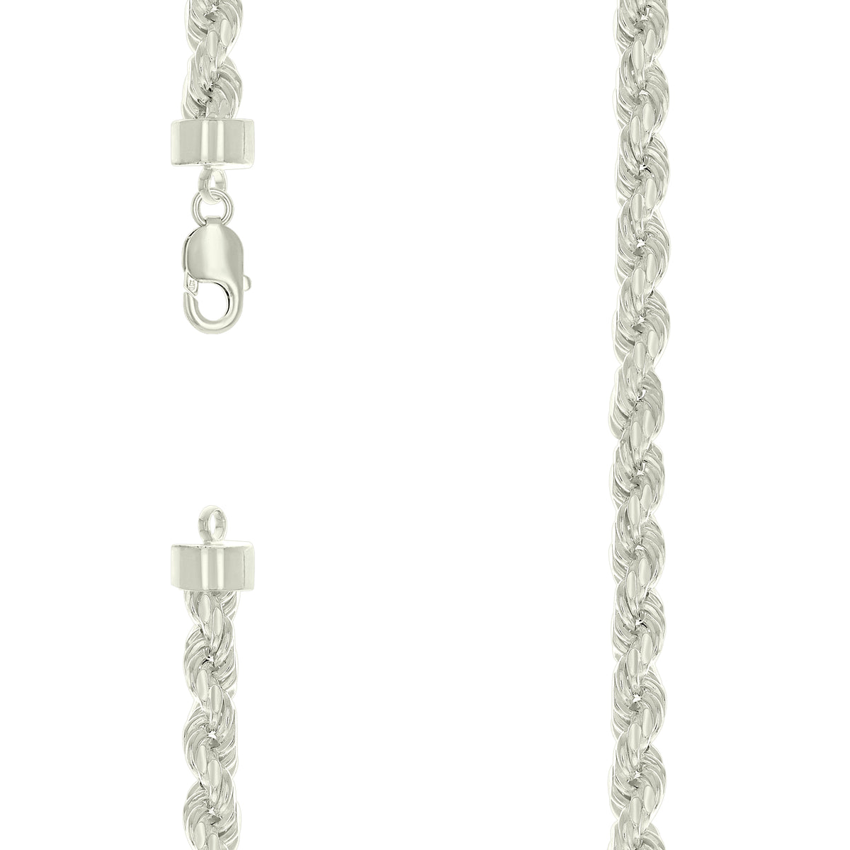 925 Silver Hollow Rope Chain 7.5mm-22"