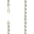 925 Silver Hollow Rope Chain 8.2mm-8"