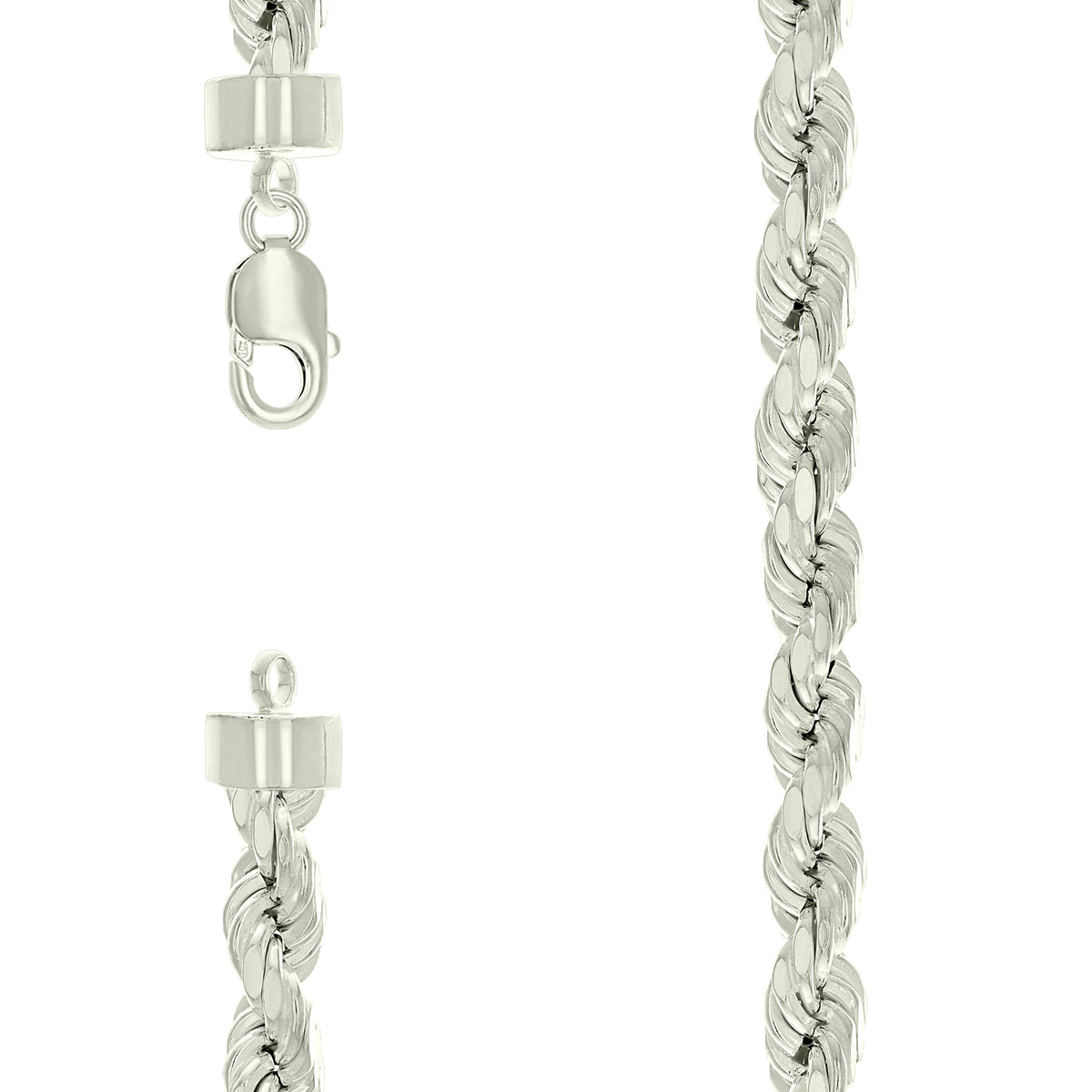 925 Silver Hollow Rope Chain 10mm-28"