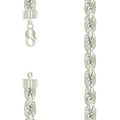 925 Silver Hollow Rope Chain 12mm-24"