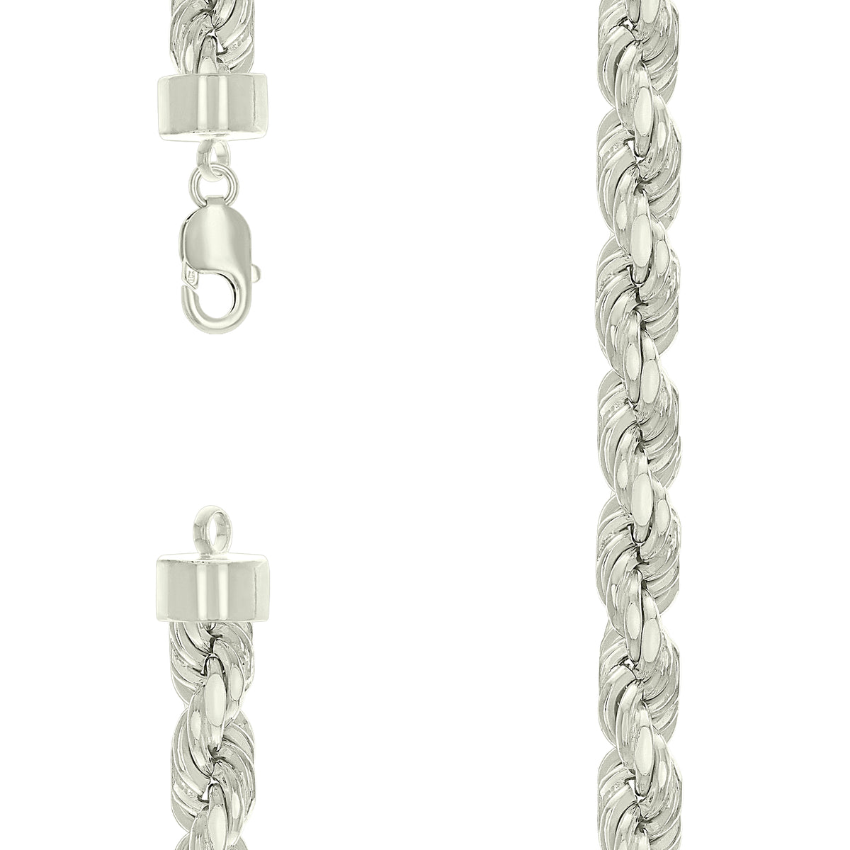 925 Silver Hollow Rope Chain 12mm-24"