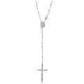 925 Sterling Silver Unisex Rosary Necklace 3mm Size 24 Inches