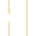 925 Silver Solid Super Flat Cuban Chain Yellow 2mm