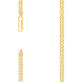 925 Silver Solid Super Flat Cuban Chain Yellow 2.8mm-16