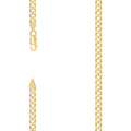 925 Silver Solid Super Flat Cuban Chain Yellow 3.7mm