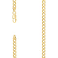 925 Silver Solid Super Flat Cuban Chain Yellow 4.2mm-18
