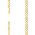 925 Silver Solid Super Flat Cuban Chain Yellow 5.2mm-22