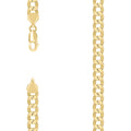925 Silver Solid Super Flat Cuban Chain Yellow 6.8mm-20