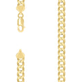 925 Silver Solid Super Flat Cuban Chain Yellow 7.4mm-24