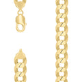925 Silver Solid Super Flat Cuban Chain Yellow 12.5mm-8