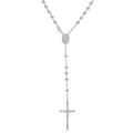 925 Sterling Silver Unisex Rosary Necklace 5mm Size 26 Inches