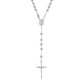 925 Sterling Silver Unisex Rosary Necklace 6mm