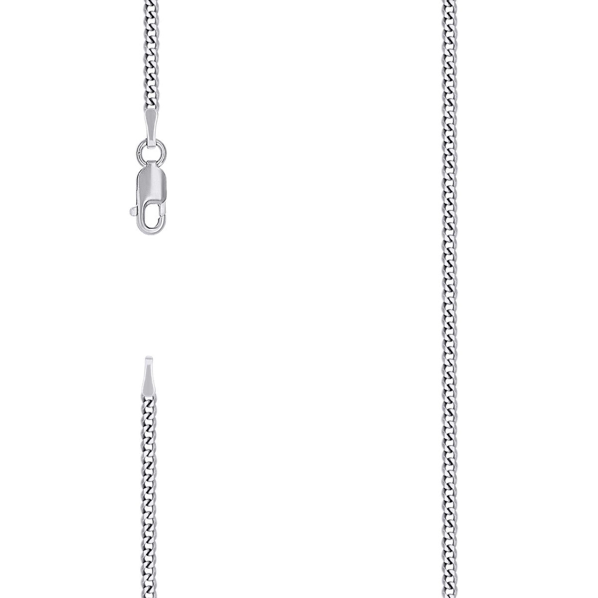 925 Silver Solid Super Flat Cuban Chain 2.3mm