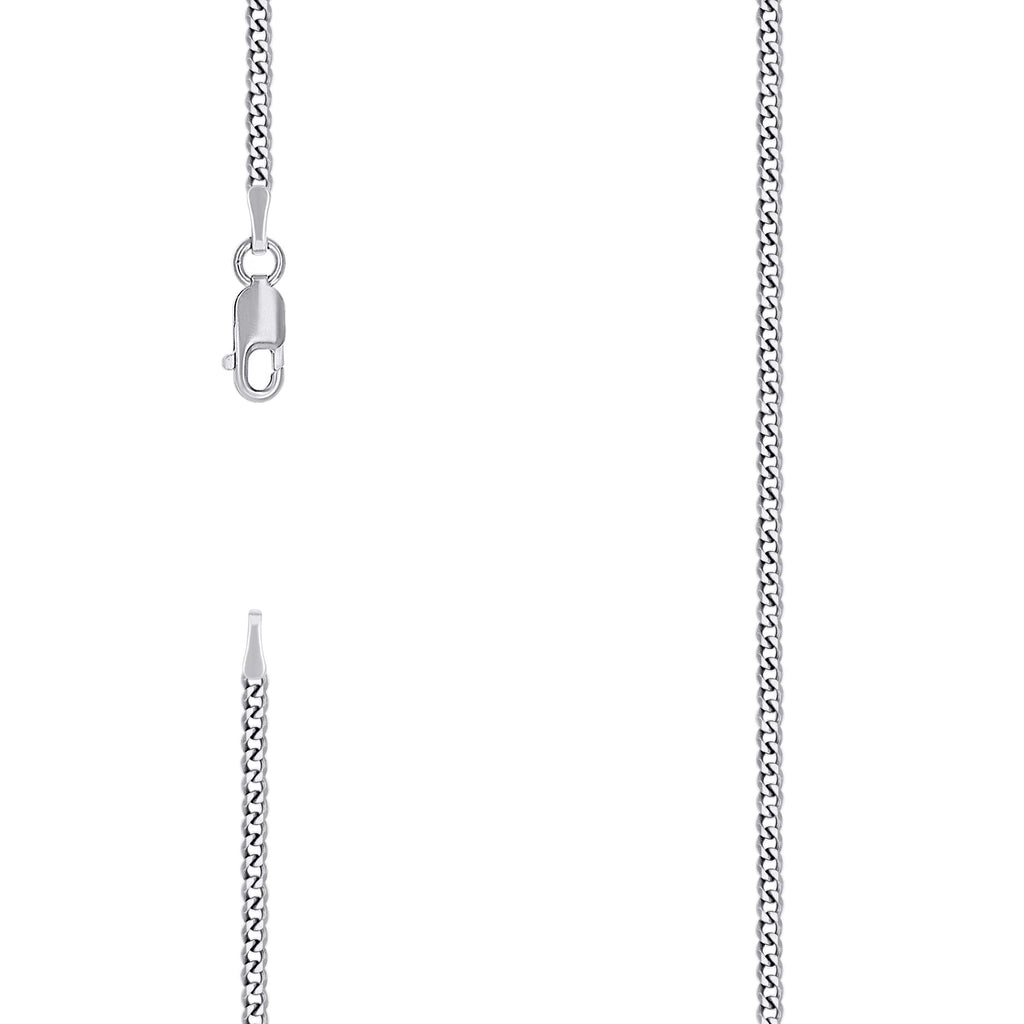 925 Silver Solid Super Flat Cuban Chain 2.3mm-8
