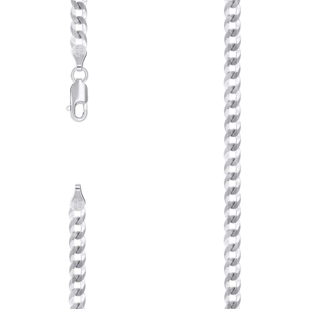 925 Silver Solid Super Flat Cuban Chain 4.7mm-26