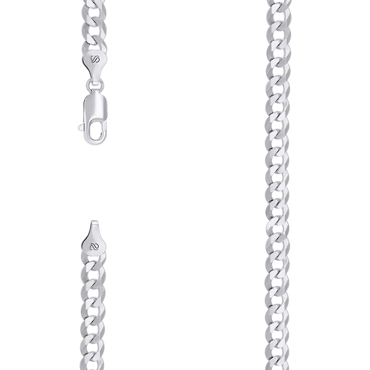 925 Silver Solid Super Flat Cuban Chain 6mm-24