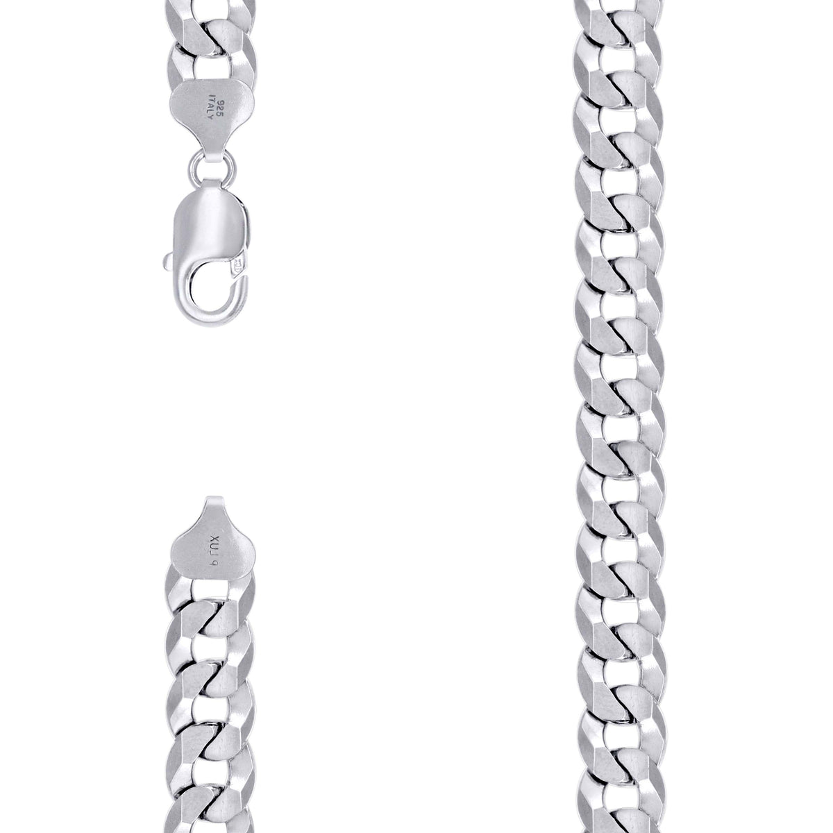 925 Silver Solid Super Flat Cuban Chain 10.8M