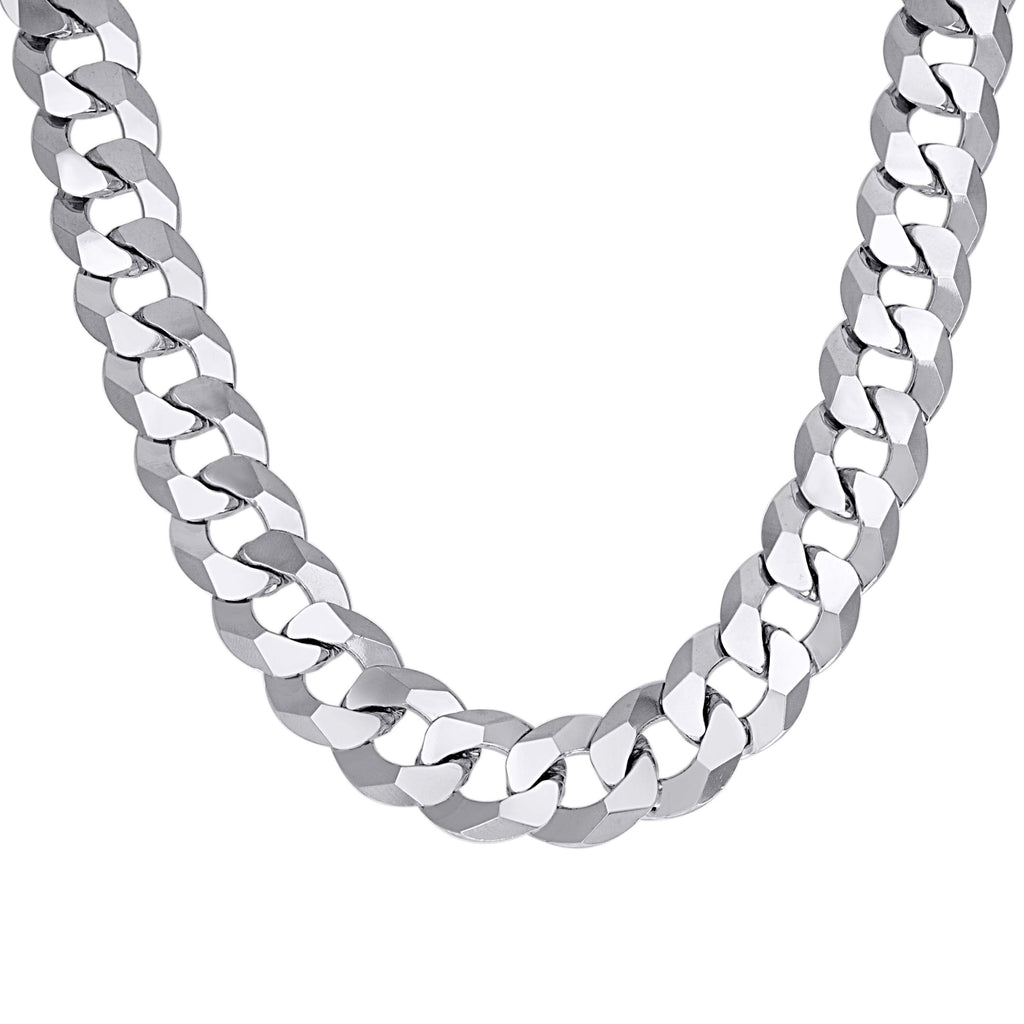 925 Silver Solid Super Flat Cuban Chain 16mm-9