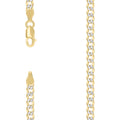 925 Silver Solid Super Flat Cuban Chain Two-tone 4.2mm-9
