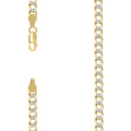 925 Silver Solid Super Flat Cuban Chain Two-tone 5.2mm-22