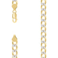 925 Silver Solid Super Flat Cuban Chain Two-tone 7.4mm-22