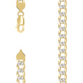 925 Silver Solid Super Flat Cuban Chain Two-tone 8.7mm-18