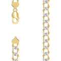 925 Silver Solid Super Flat Cuban Chain Two-tone 10.5mm-20