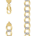 925 Silver Solid Super Flat Cuban Chain Two-tone 12.5mm-30