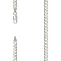 925 Silver Solid Super Flat Cuban Chain Silver 3.7mm-22
