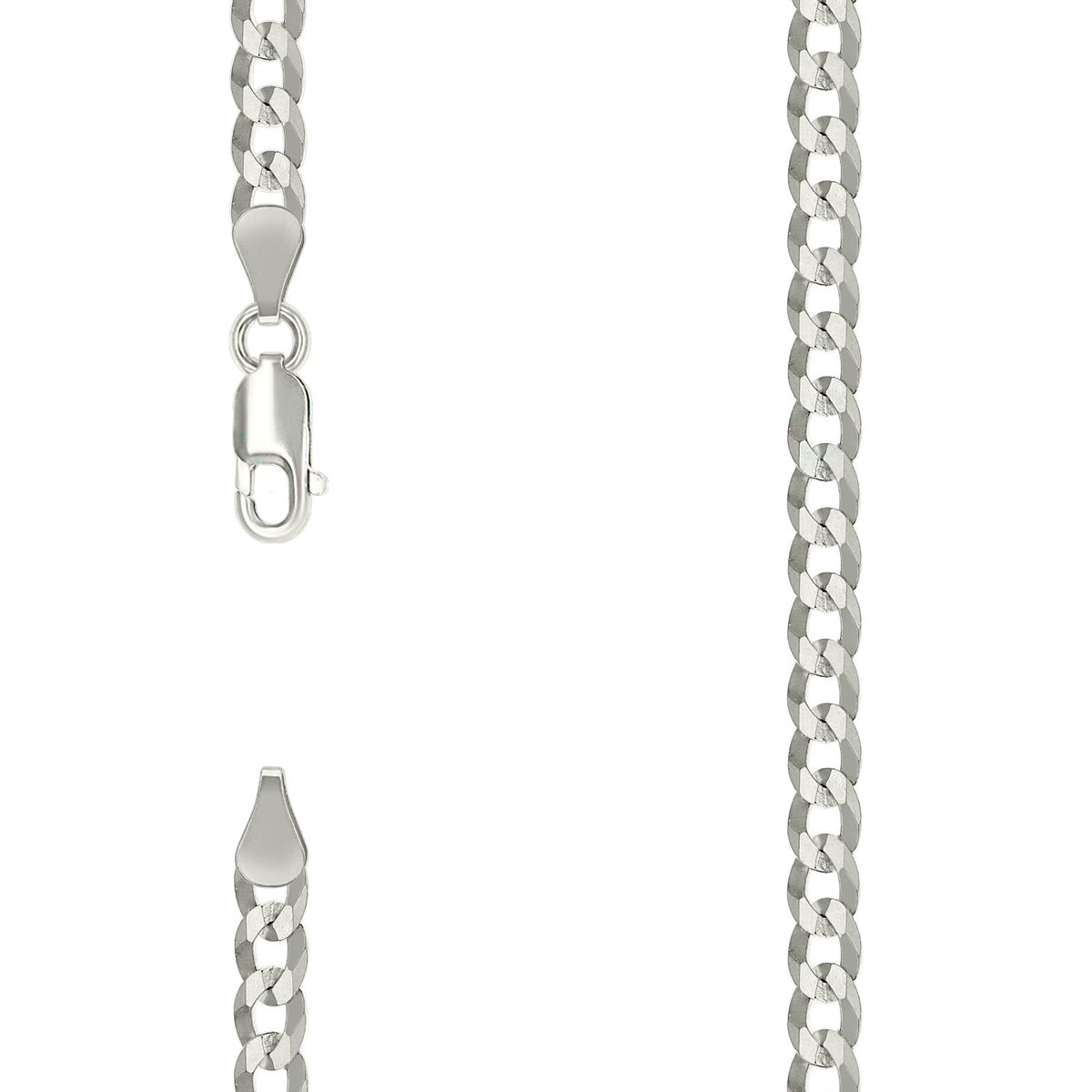 925 Silver Solid Super Flat Cuban Chain Silver 4.7mm-16