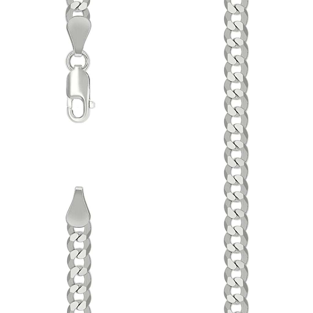 925 Silver Solid Super Flat Cuban Chain Silver 5.2mm-7