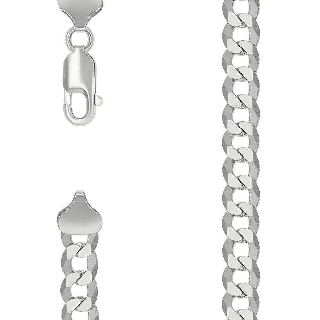 925 Silver Solid Super Flat Cuban Chain Silver 7.8mm-18