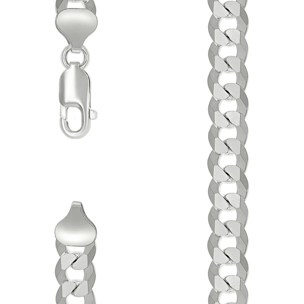 925 Silver Solid Super Flat Cuban Chain Silver 8.6mm-24