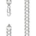 925 Silver Solid Super Flat Cuban Chain Silver 8.6mm-18