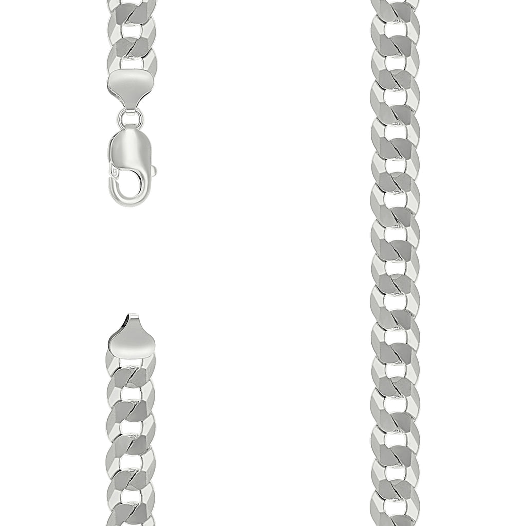 925 Silver Solid Super Flat Cuban Chain Silver 10.8mm-8