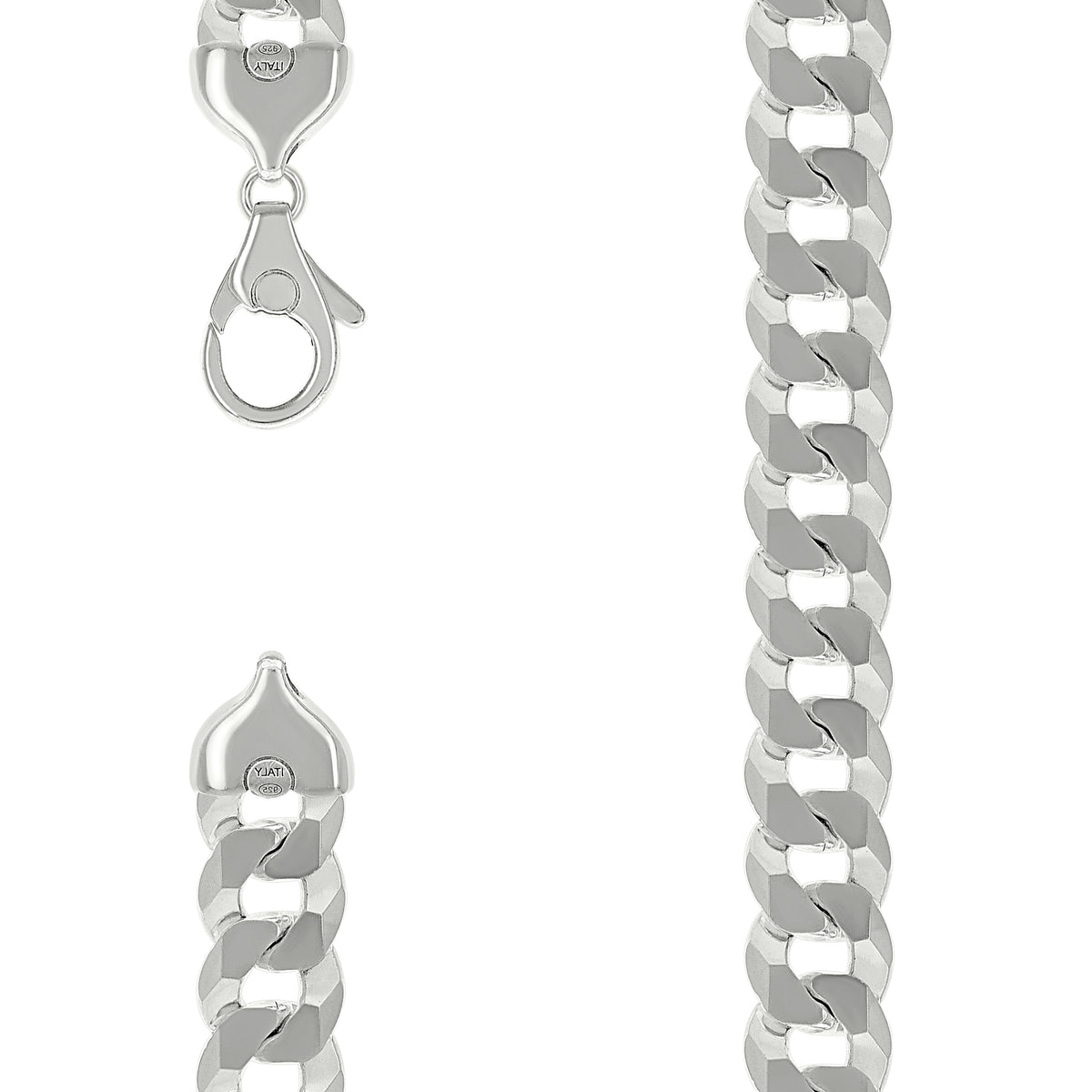 925 Silver Solid Super Flat Cuban Chain Silver 16mm-22