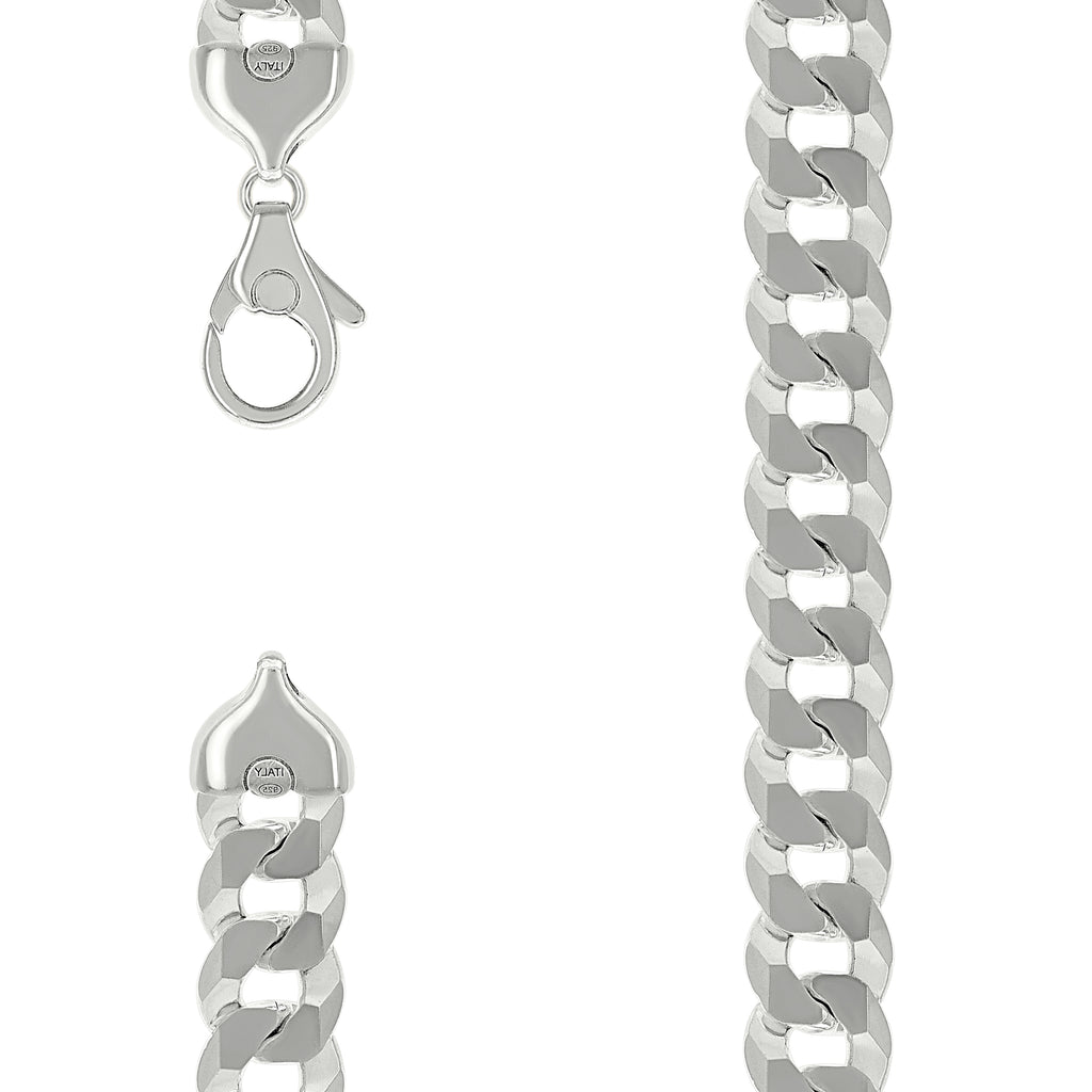 925 Silver Solid Super Flat Cuban Chain Silver 16mm-26