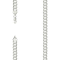 925 Silver Solid Pave Super Flat Cuban Chain Silver 7.2mm-7