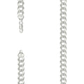 925 Silver Solid Pave Super Flat Cuban Chain Silver 7.8mm-24