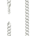 925 Silver Solid Pave Super Flat Cuban Chain Silver 10.8M