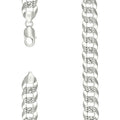 925 Silver Solid Pave Super Flat Cuban Chain Silver 10.8mm-9