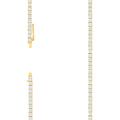 925 Sterling Silver Yellow-tone 17.2ct Moissanite Tennis Chain 3mm Size 22 Inches